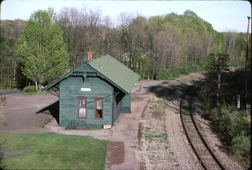 Railways running through Cresco, Pennsylvania.