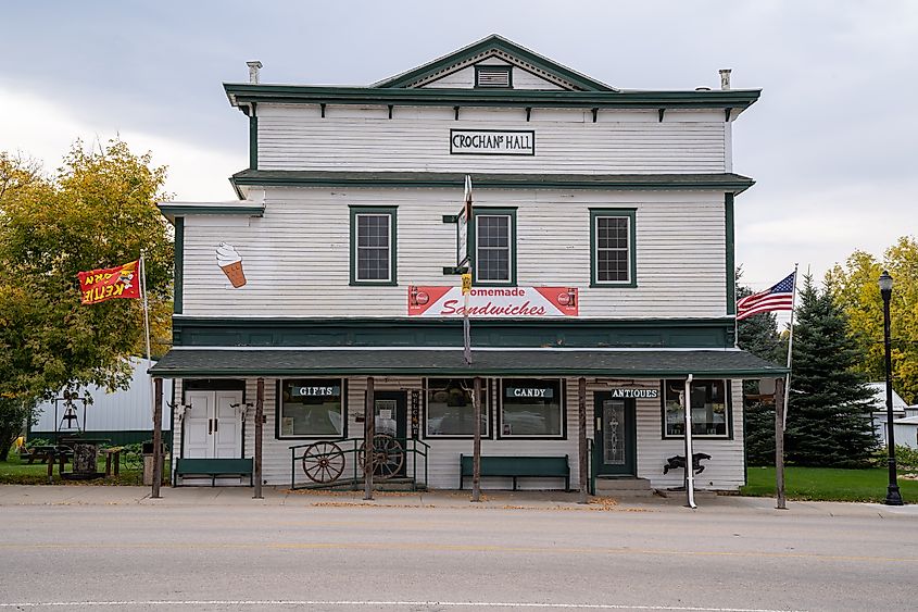 Historical building at Crochans Hall in Dayton, Wyoming