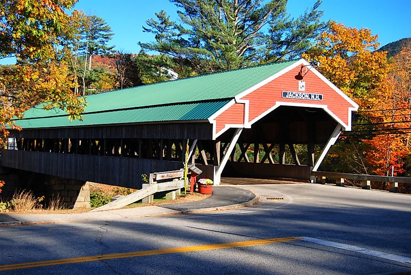 Covered Bridge that divides Conway New Hampshire and Jackson New Hampshire.