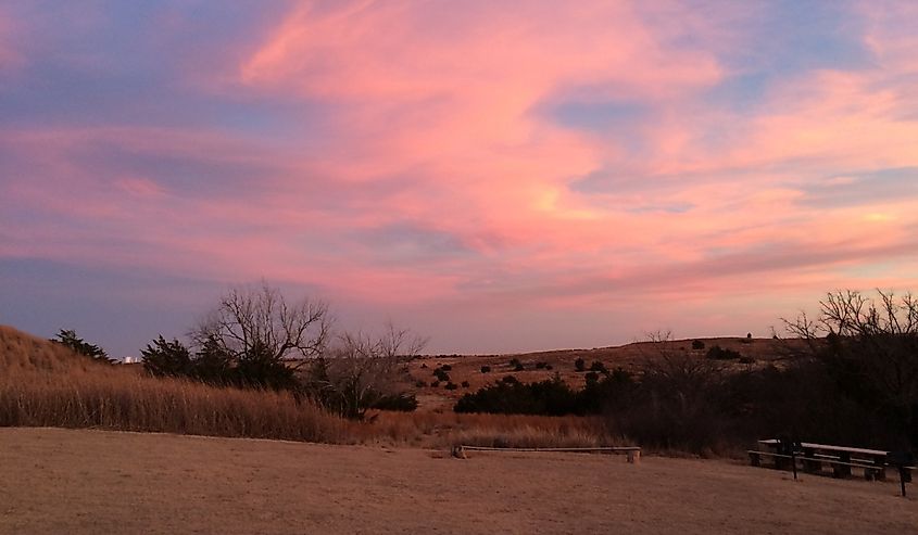 Sunset at Alabaster Caverns State Park in Oklahoma