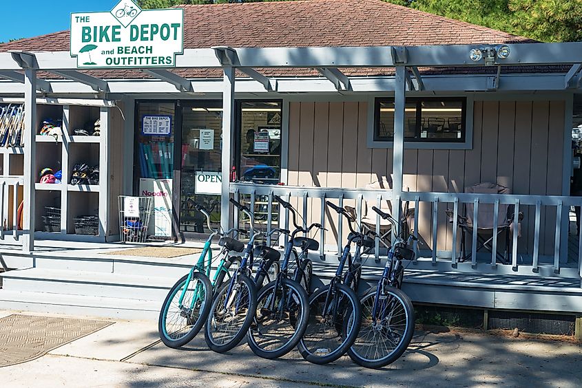 Bikes for rent at Assateague Island National Park guest services.