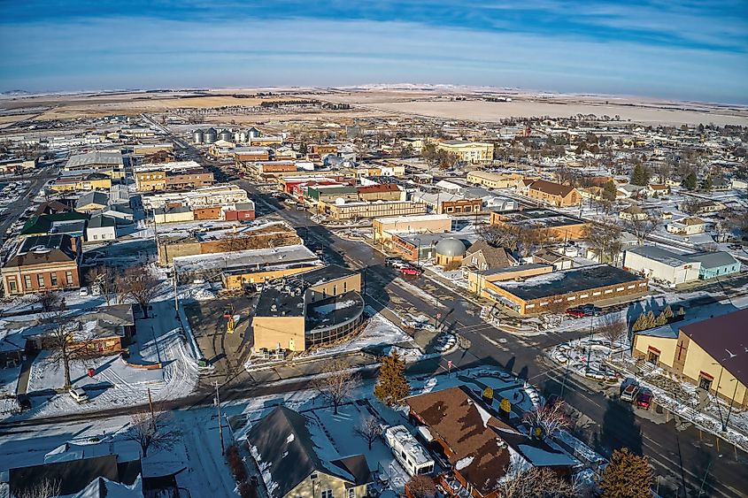 Aerial view of Winner, South Dakota.