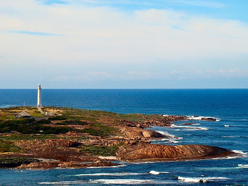 Cape Leeuwin and lighthouse as seen from the north. Margaret River, Western Australia