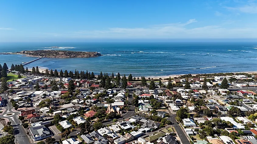 Aerial view of Victor Harbor, South Australia.