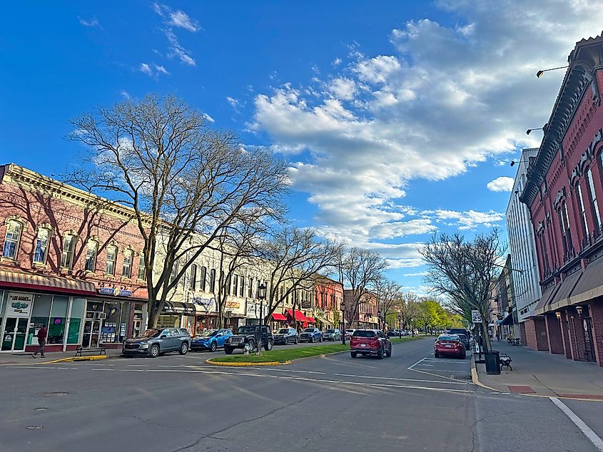 Main street Wellsboro, Pennsylvania in fall