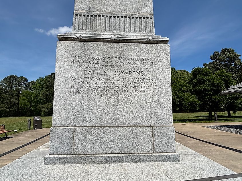 Battle of Cowpens monument.