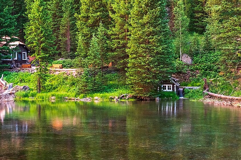 Water wheel at Johnny Sack Cabin near Big Springs in Island Park, IdahoEditorial credit: T.Schofield / Shutterstock.com