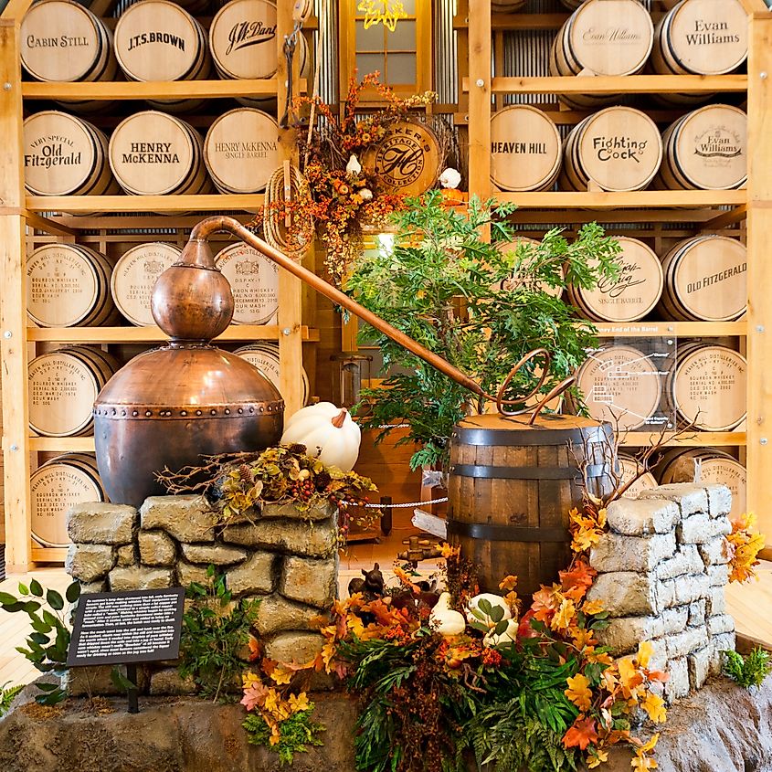 Display at the Heaven Hill Distillery in Bardstown, Kentucky.