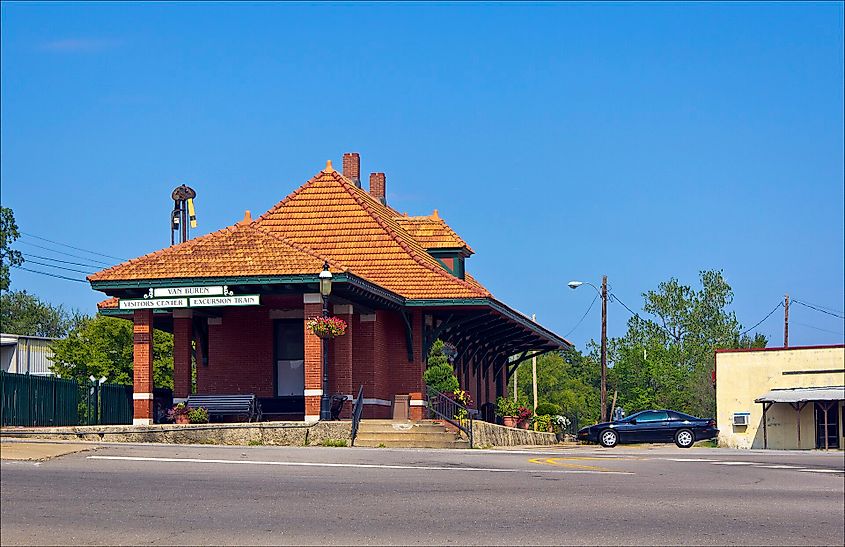 Train depot in Van Buren, Arkansas.