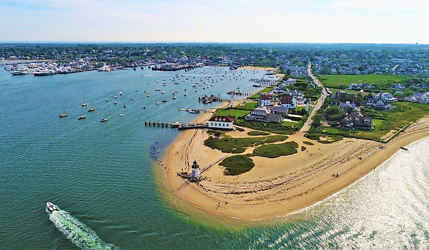 The entrance of Nantucket, Massachusetts.