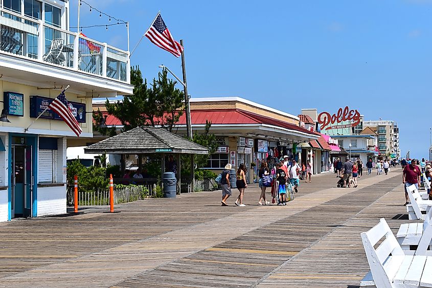 The beachside in Rehoboth Beach, Delaware