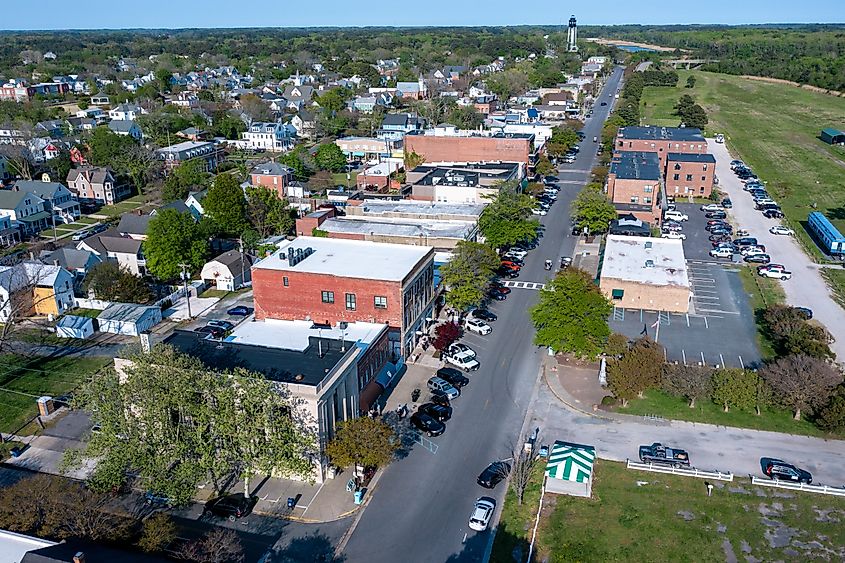 Main Street in Cape Charles, Virginia.