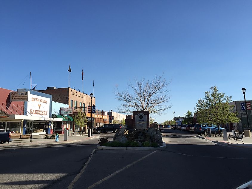 View of Main Street in Fallon, Nevada.