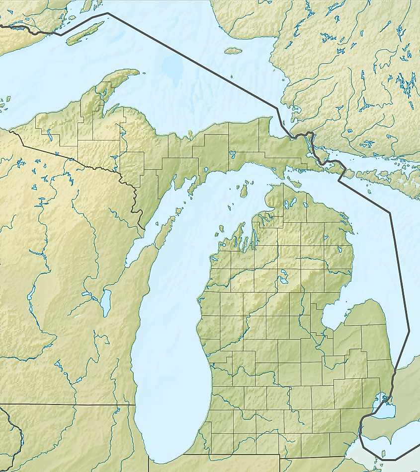 Detroit River connecting Lake St. Clair to Lake Erie