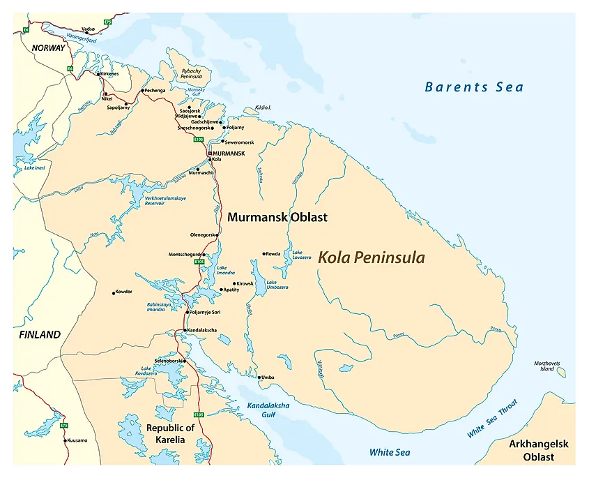 Kola Peninsula WorldAtlas   Kola Peninsula 