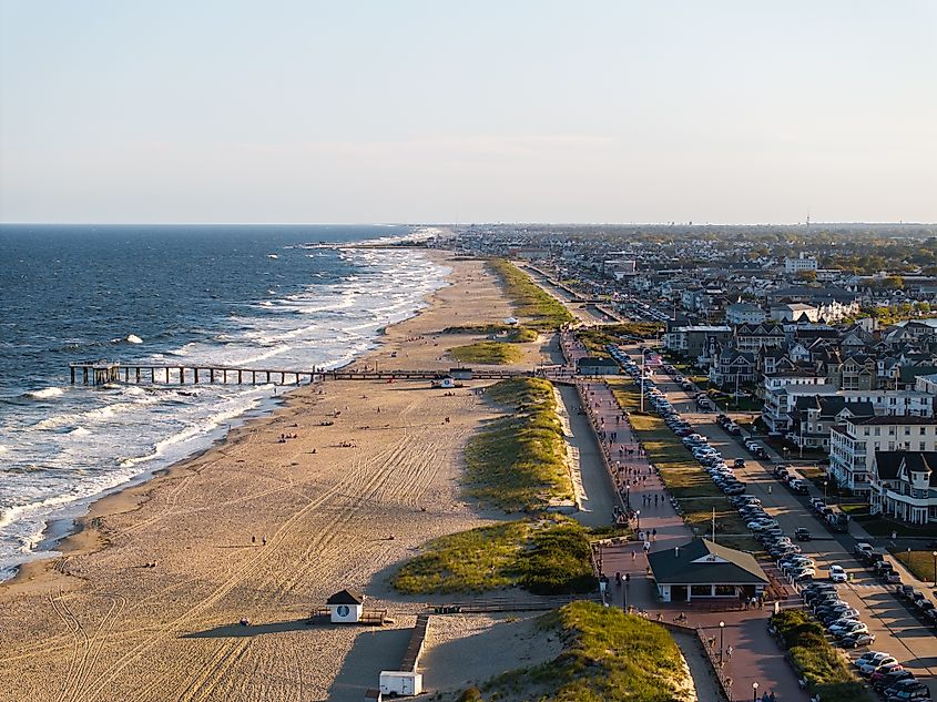 Aerial view of Ocean Grove, New Jersey.