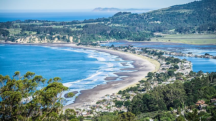 The beautiful Bolinas Lagoon in Bolinas, California.