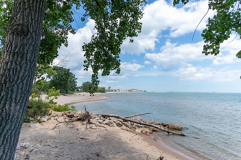 Lake Michigan beach at King Park, Sheboygan.