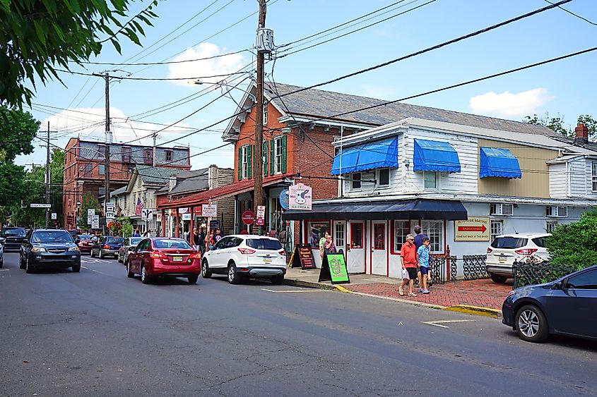 Historic New Hope, Pennsylvania, across the Delaware River from Lambertville, New Jersey