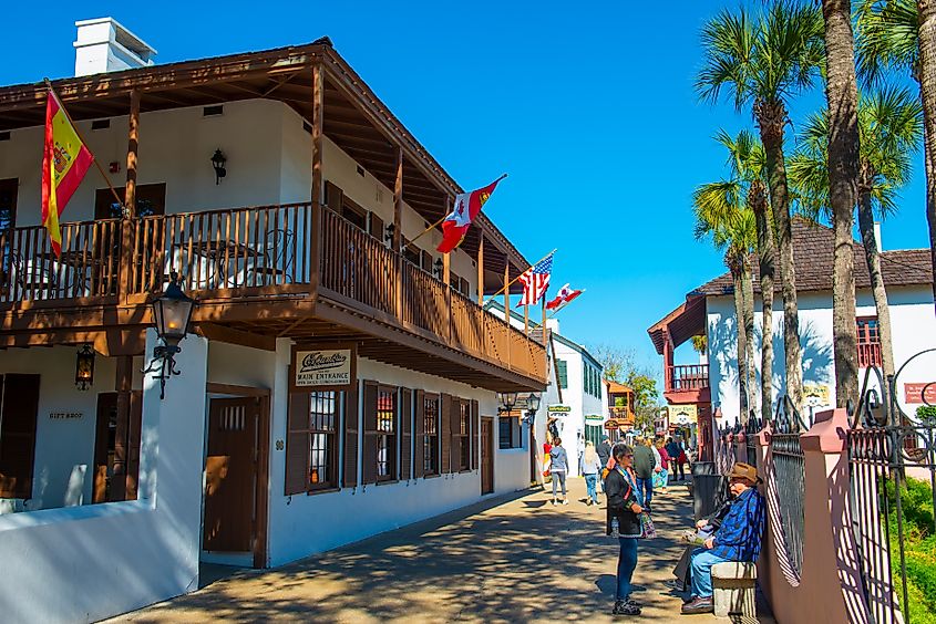 Columbia Restaurant at 98 St. George Street in historic center of St. Augustine, Florida