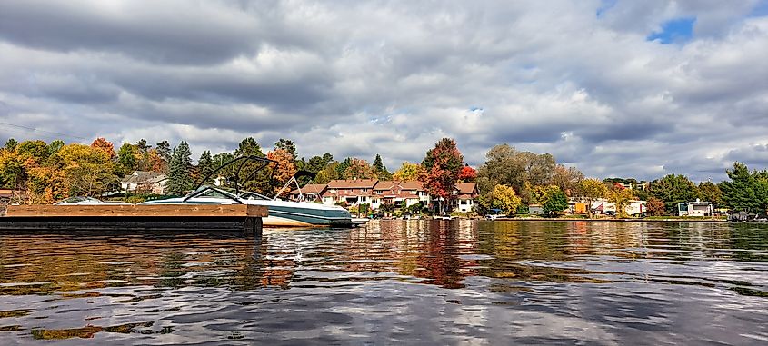 View of a lake in Huntsville, Ontario.