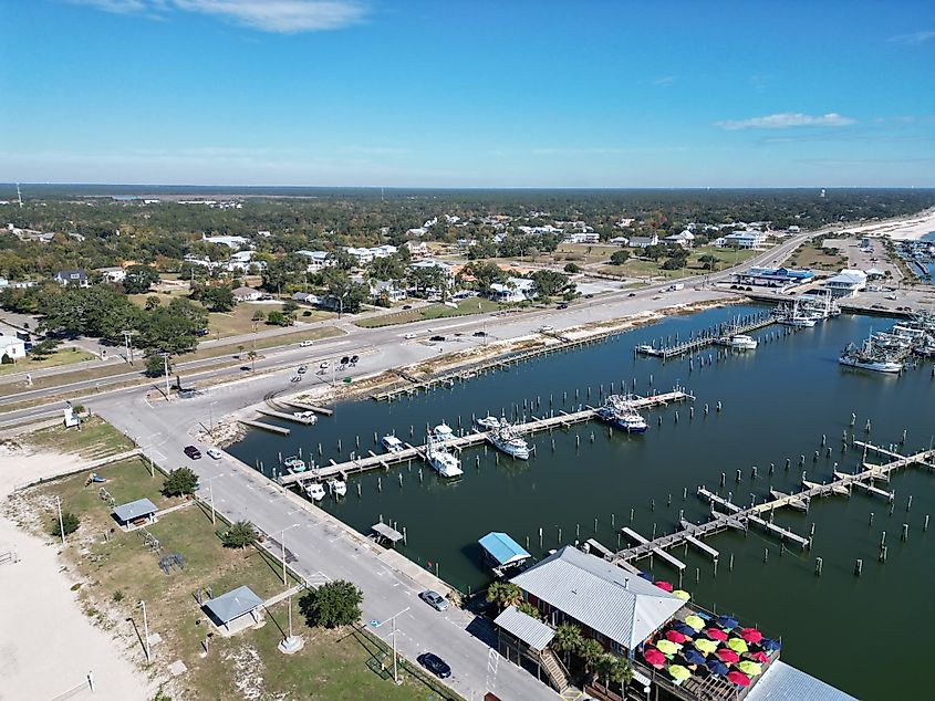 Aerial view Pass Christian Marina, Mississippi