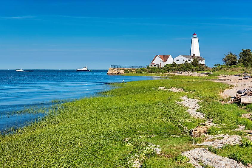 Beautiful Lynde Point Lighthouse in Old Saybrook, Connecticut