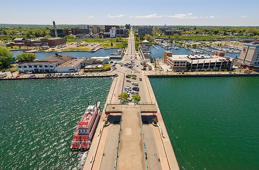 The charming town of Erie on the shores of Lake Erie, Pennsylvania.