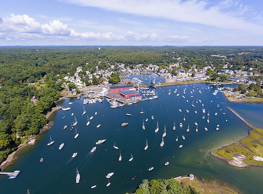 Manchester Marine and harbor aerial view, Manchester by the sea, Cape Ann, Massachusetts.