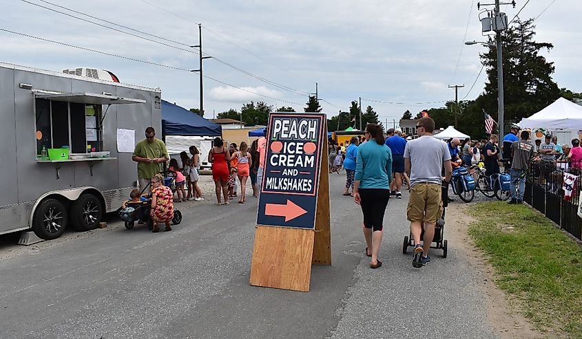 Ice Cream Sign at the Peach Festival at Wyoming, Delaware