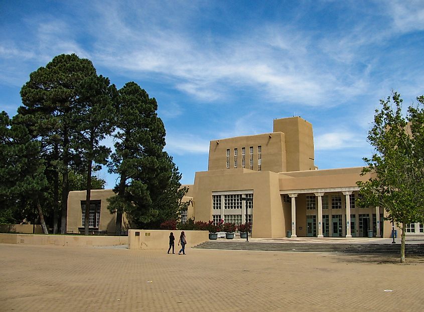 Albuquerque, New Mexico USA - July 29, 2013: The University of New Mexico Zimmerman Library, constructed in 1938. Holdings include collections on the Southwest and Latin America.