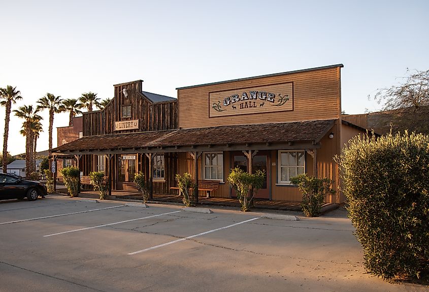 View of a hotel in Borrego Springs, California.