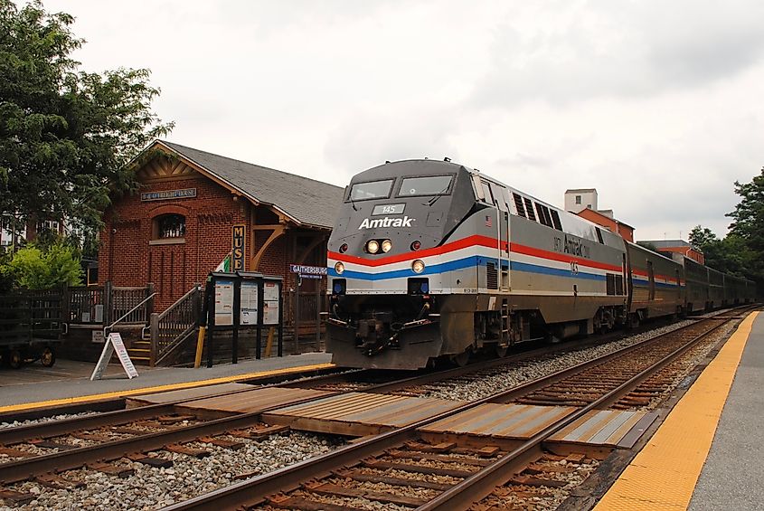 Capitol Limited Amtrak at the Gaithersburg Station.