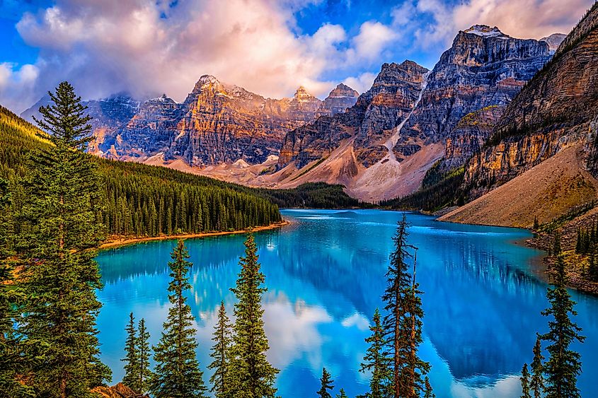 Moraine Lake in Banff National Park near Cochrane, Canada.