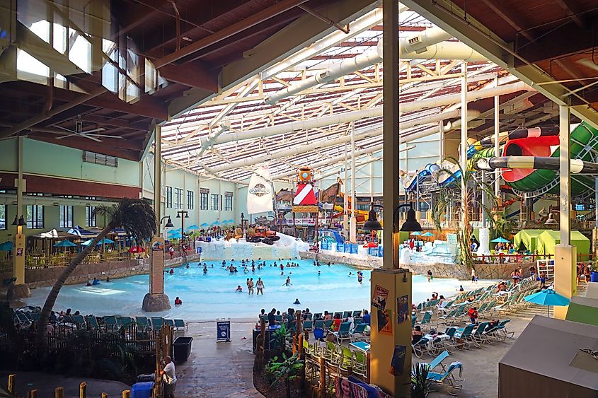 Aquatopia indoor waterpark at the Camelback Mountain Resort in Tannersville, Pennsylvania. 