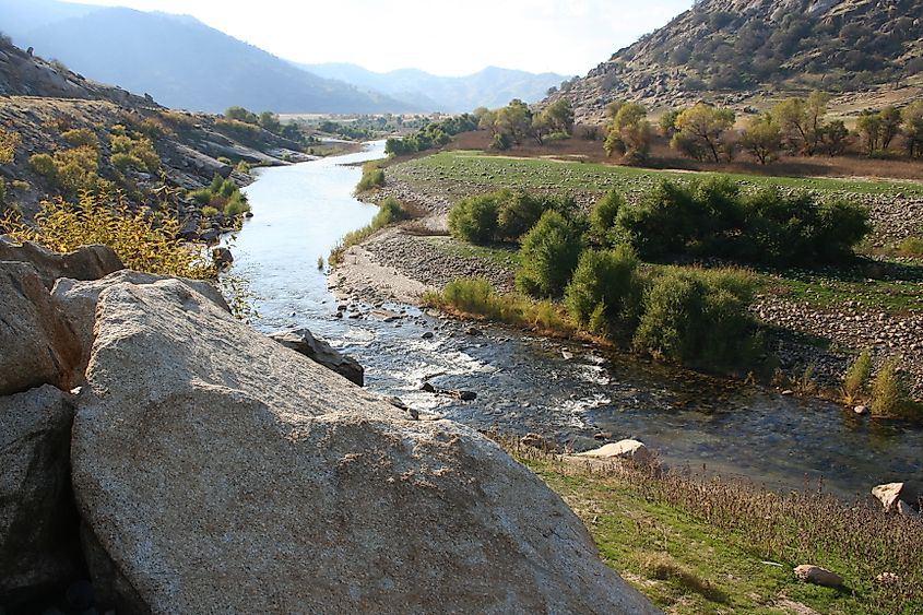 The Kaweah River near the town of Three Rivers, California.
