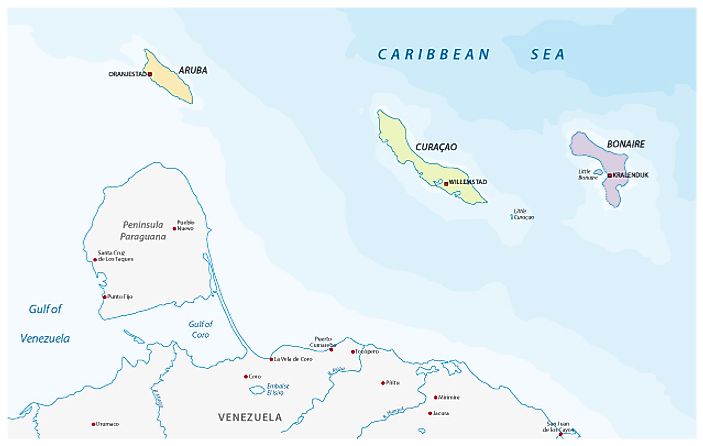 Curacao On World Map Curacao - Worldatlas