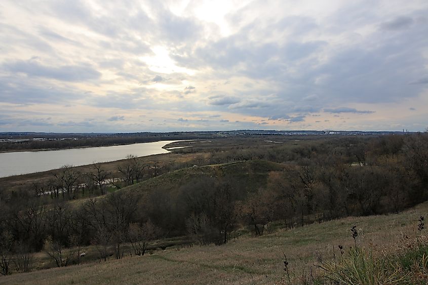 View of the Missouri River near Bismarck in North Dakota.