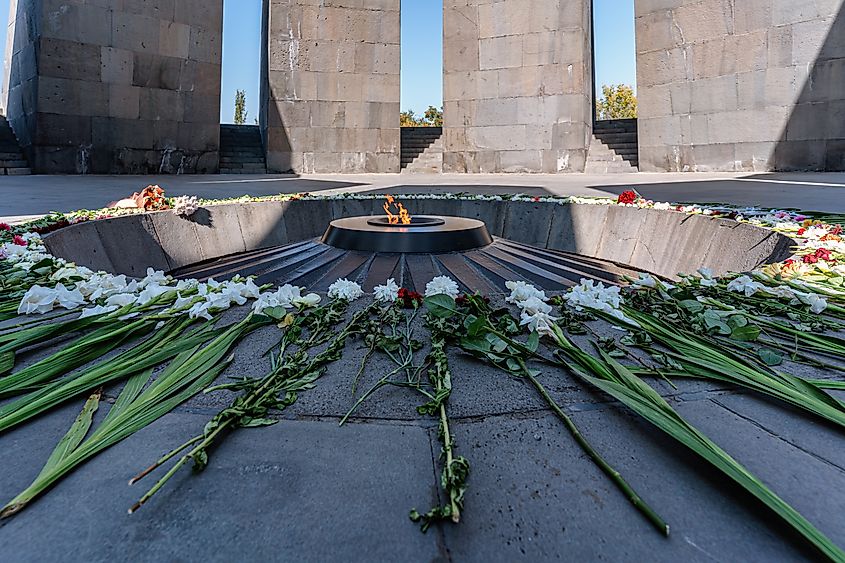 Armenian Genocide memorial in Yerevan, Armenia.