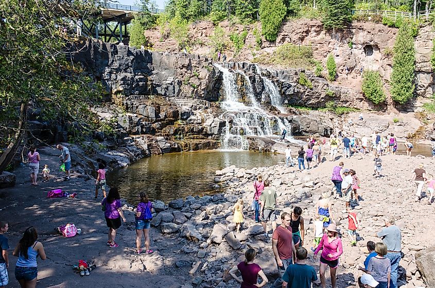 Gooseberry Falls, a popular waterfall near Lake Superior in Duluth