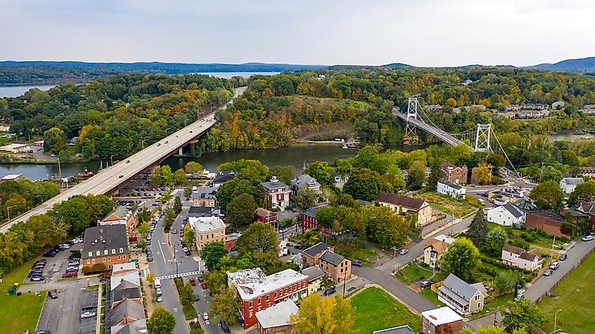 Aerial view of Kingston, New York.