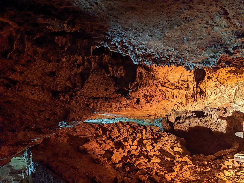 Underneath the ground in the onyx cave by Eureka Springs, Arkansas.
