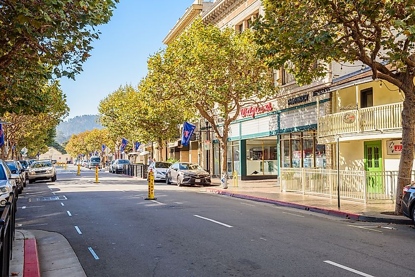 View of Alvarado Street in downtown Monterey, California