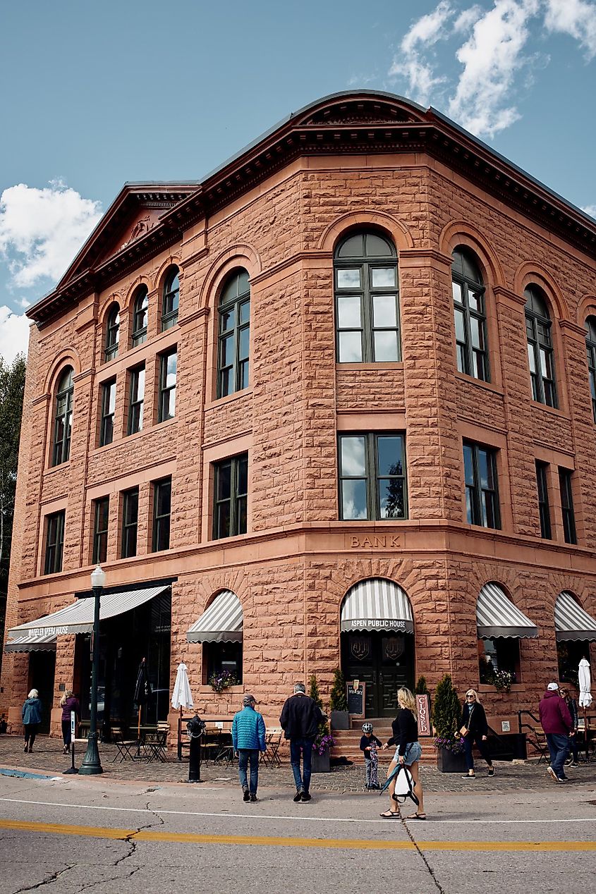 Exterior of the historic Wheeler Opera House in Downtown Aspen. Editorial credit: jenlo8 / Shutterstock.com