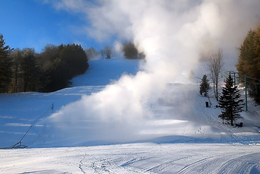 Ski slopes in Woodstock, Vermont.