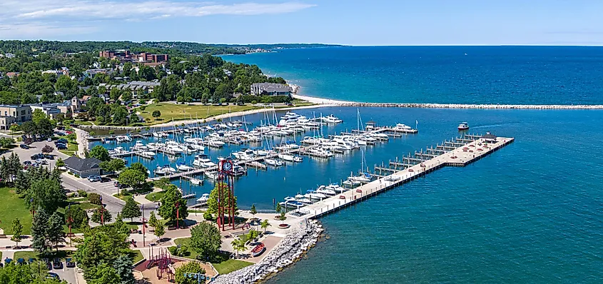 Overlooking the Waterfront Park in Petoskey, Michigan.