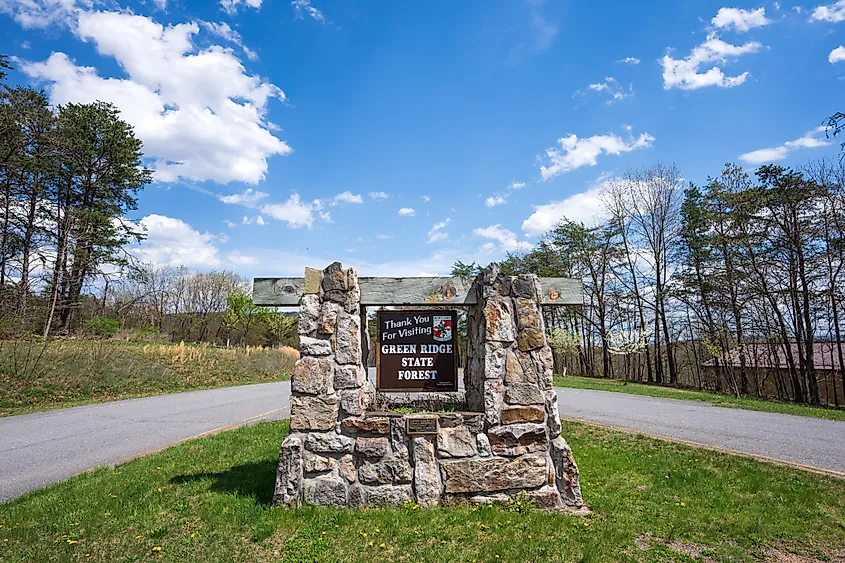 Green Ridge State Forest sign in Flintstone, Maryland.