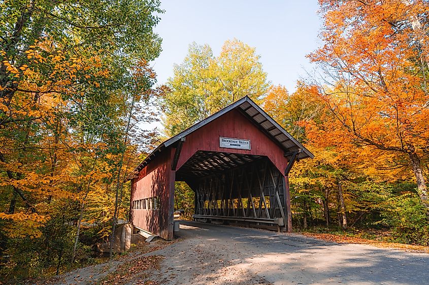 Brookedale Covered Bridge in Stowe, Vermont.