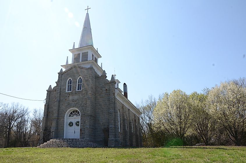 Splitlog Church in Grove, Oklahoma.