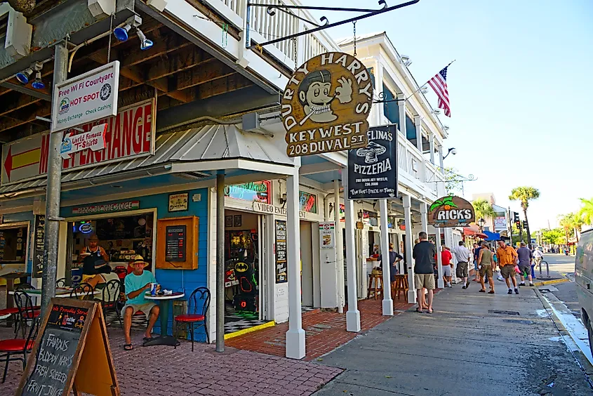Storefronts in Key West, Florida.